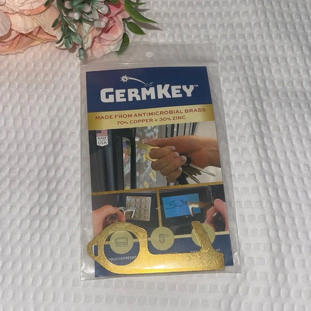 New Original Germ Key From Antimicrobial Brass Made In USA Attaches To Keychain